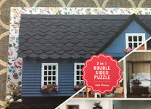 500-PIECE DOUBLE-SIDED, EXTRA-SPECIAL, TWO-SIDED PUZZLE WITH A VINTAGE DOLLHOUSE/ITS INTERIOR ROOMS (DOUBLE-THE-FUN)