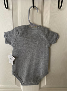 "LOCALLY GROWN" SHORT-SLEEVE GRAY BODYSUIT--WORKS FOR BOY OR GIRL (ADORABLE BABY SHOWER GIFT)