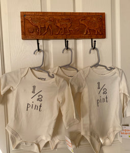 BRING ON THE MILK! "1/2 PINT" LONG-SLEEVE BABY BODYSUIT FOR AN ITSY-BITSY SOMEONE SPECIAL