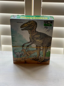 200-PIECE VINTAGE CHILDREN'S DELNONYCHUS  DINOSAUR PUZZLE (THE CUTEST RETRO DECOR FOR A SHELF IN A NURSERY/CHILD'S ROOM)