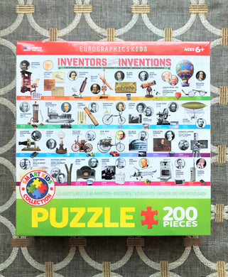 CHILDREN'S 200-PIECE AND MORE ADVANCED 1,000-PIECE FUN-WHILE-LEARNING INVENTORS/INVENTIONS PUZZLE (MADE IN THE USA!)