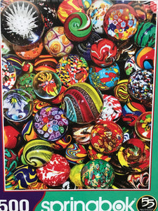 500-PIECE COLORFUL, FUN MARBLES AND MORE MARBLES RAINBOW-BRIGHT PUZZLE