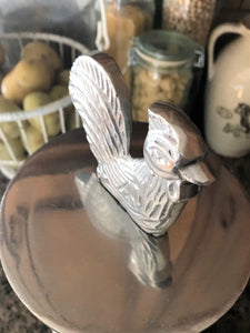 SHINY, SILVER-NICKEL, EXTRA HEAVY-DUTY ROOSTER-TOP PAPER TOWEL HOLDER (EXPENSIVE ORIGINAL PRICE)