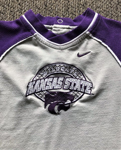 12-MONTH NIKE KANSAS STATE WILDCATS GRAY AND PURPLE BABY BODYSUIT