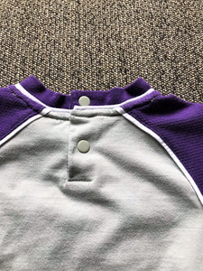 12-MONTH NIKE KANSAS STATE WILDCATS GRAY AND PURPLE BABY BODYSUIT