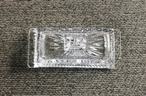 TWO-PIECE LEAD-CRYSTAL COVERED BUTTER DISH (BY GODINGER DUBLIN)