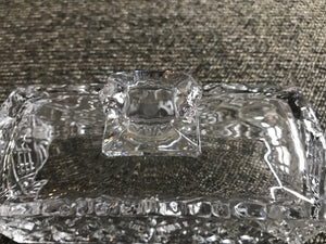 TWO-PIECE LEAD-CRYSTAL COVERED BUTTER DISH (BY GODINGER DUBLIN)