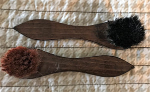 SET OF 2 VINTAGE AFCO SMALL DARK/LIGHTER SHOE BRUSHES (MADE IN ISRAEL)