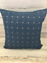 TOP-QUALITY,  B I G  BRUSHED-DENIM, BASKET-WEAVE THROW PILLOW (20" X 20")