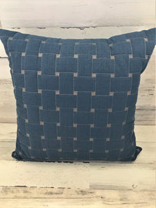 TOP-QUALITY,  B I G  BRUSHED-DENIM, BASKET-WEAVE THROW PILLOW (20" X 20")