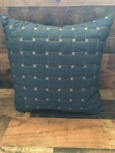 TOP-QUALITY,  B I G  BRUSHED-DENIM, BASKET-WEAVE THROW PILLOW (20" X 20")