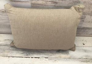 RUSTIC, STURDY, GORGEOUS LEATHER-AND-CANVAS LUMBAR PILLOW