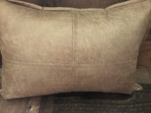 SOFT, FAUX-LEATHER, FAWN-COLORED PILLOW (REALLY BEAUTIFUL/EXTRA NICE CONSTRUCTION)
