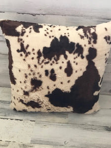 EXTRA-PLUSHY COWHIDE-PRINT THROW PILLOW