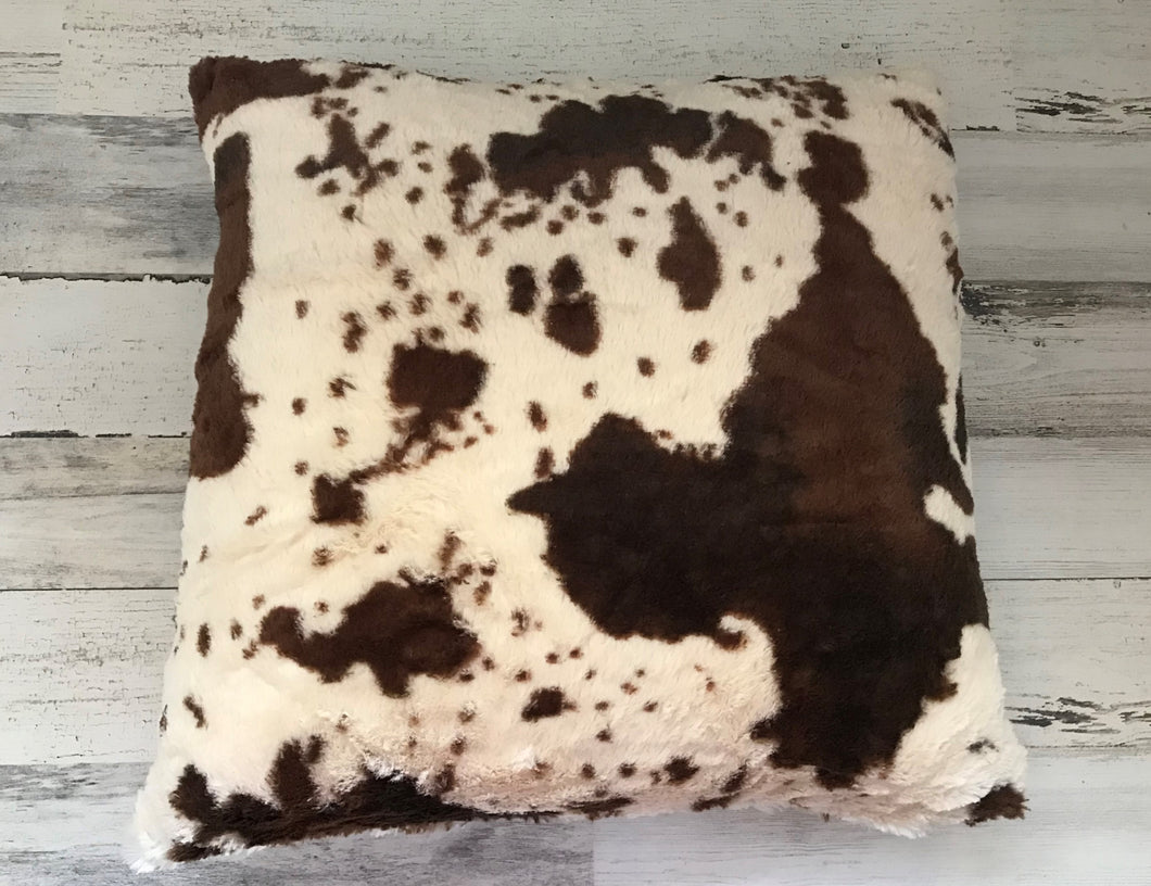 EXTRA-PLUSHY COWHIDE-PRINT THROW PILLOW