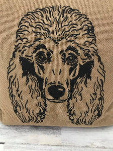 WHO LET THE DOG IN? CHARMING, FUN POODLE THROW PILLOW