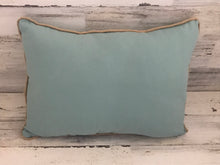 GORGEOUS, AQUA ROPE-WORD "HOME" LUMBAR-STYLE PILLOW