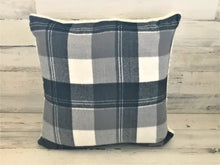 HUGE, LODGE-STYLE GRAY/BLACK/WHITE PLAID WITH FLEECE BACK THROW PILLOW (EDDIE BAUER)