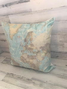 VERY SPECIAL GLOBAL DECOR:  BEAUTIFUL WORLD MAP DESIGNER THROW PILLOW (SUPER-SIZED 22" SQUARE)