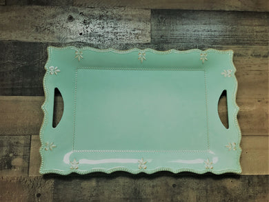 OH-SO-PRETTY LIGHT MINT-GREEN LENOX MELAMINE INDOOR/OUTDOOR SERVING TRAY (MADE IN THE USA!)