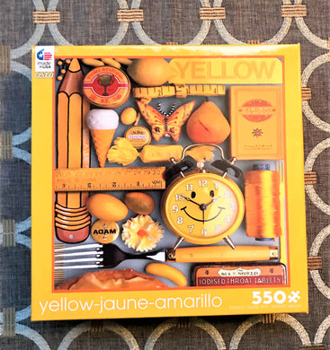 550-PIECE ARTSY PUZZLE:  SUPER-FUN YELLOW, YELLOW, YELLOW, AND MORE YELLOW