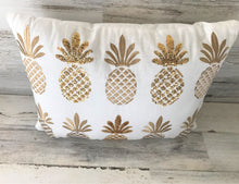 BLING-Y AND EMBROIDERED GOLD-PINEAPPLE LUMBAR THROW PILLOW