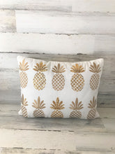 BLING-Y AND EMBROIDERED GOLD-PINEAPPLE LUMBAR THROW PILLOW
