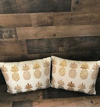 BLING-Y AND EMBROIDERED GOLD-PINEAPPLE LUMBAR THROW PILLOW