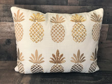 BLING-Y AND EMBROIDERED GOLD-PINEAPPLE LUMBAR THROW PILLOW