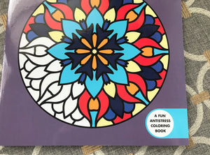 "STAINED GLASS COLORING FOR EVERYONE" HOLIDAY (OR YEAR-ROUND) ANTISTRESS COLORING BOOK