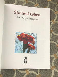 "STAINED GLASS COLORING FOR EVERYONE" HOLIDAY (OR YEAR-ROUND) ANTISTRESS COLORING BOOK