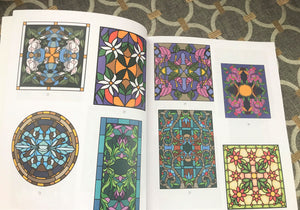 "STAINED GLASS COLORING FOR EVERYONE" HOLIDAY (OR YEAR-ROUND) ANTISTRESS COLORING BOOK