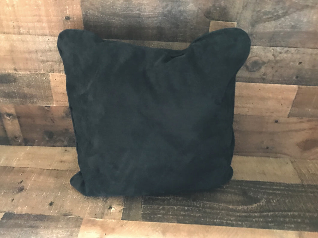 BLACK, SMALLER, SUEDE LEATHER EXTRA-SOFT VINTAGE THROW PILLOWS