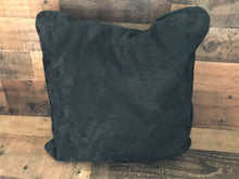 BLACK, SMALLER, SUEDE LEATHER EXTRA-SOFT VINTAGE THROW PILLOWS
