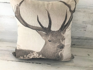 BIG-BUCK CHRISTMAS-TIME (OR ANYTIME) RUSTIC THROW PILLOW