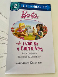 NEW "I CAN BE A FARM VET" CHILDREN'S PAPERBACK SPARKLY BARBIE BOOK/LEVEL 2 LEARNING TO READ BOOK WITH 30 STICKERS