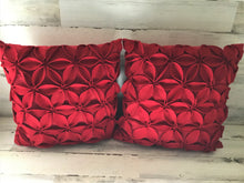 BEYOND-BEAUTIFUL! RED POINSETTIA-PETAL THROW PILLOW (DESIGNER ITEM)