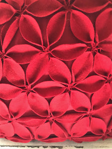 BEYOND-BEAUTIFUL! RED POINSETTIA-PETAL THROW PILLOW (DESIGNER ITEM)