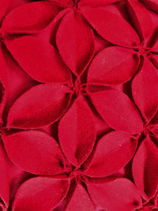 BEYOND-BEAUTIFUL! RED POINSETTIA-PETAL THROW PILLOW (DESIGNER ITEM)
