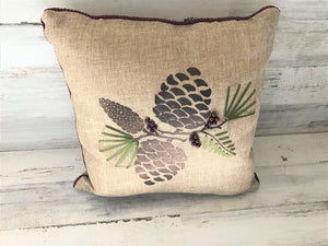 BERRY PRETTY 3-D PINE CONES AND BERRIES THROW PILLOW