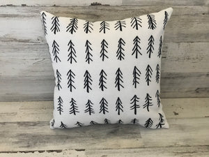 DESIGNER BLACK/WHITE, SIMPLE, BEAUTIFUL PINE TREE THROW PILLOW