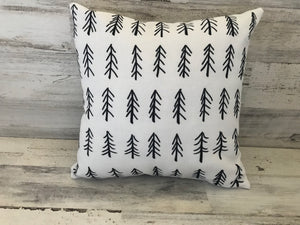 DESIGNER BLACK/WHITE, SIMPLE, BEAUTIFUL PINE TREE THROW PILLOW