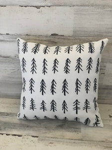 DESIGNER BLACK/WHITE, SIMPLE, BEAUTIFUL PINE TREE THROW PILLOW