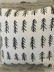 DESIGNER BLACK/WHITE, SIMPLE, BEAUTIFUL PINE TREE THROW PILLOW