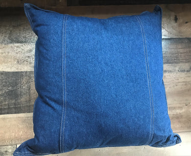 DESIGNER THROW PILLOW:  GORGEOUS, BLUE-DENIM (SQUARE)