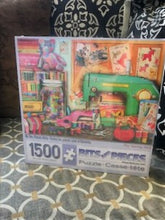 1,500-PIECE AND 500-PIECE CRAFTY SEWING ROOM PUZZLE