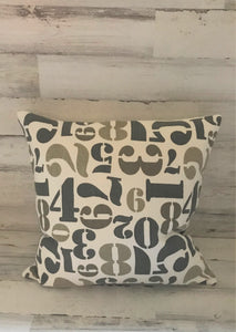 NUMBERS AND MORE NUMBERS! CAMO-TONED, FUN, OVER-SIZED THROW PILLOW