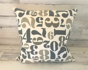 NUMBERS AND MORE NUMBERS! CAMO-TONED, FUN, OVER-SIZED THROW PILLOW