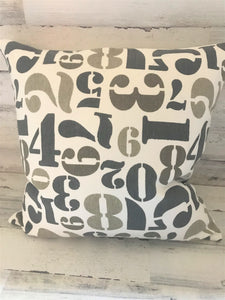 NUMBERS AND MORE NUMBERS! CAMO-TONED, FUN, OVER-SIZED THROW PILLOW