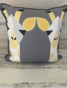 TWINSIES! TWO BABY GIRAFFES THROW PILLOW (DESIGNER)